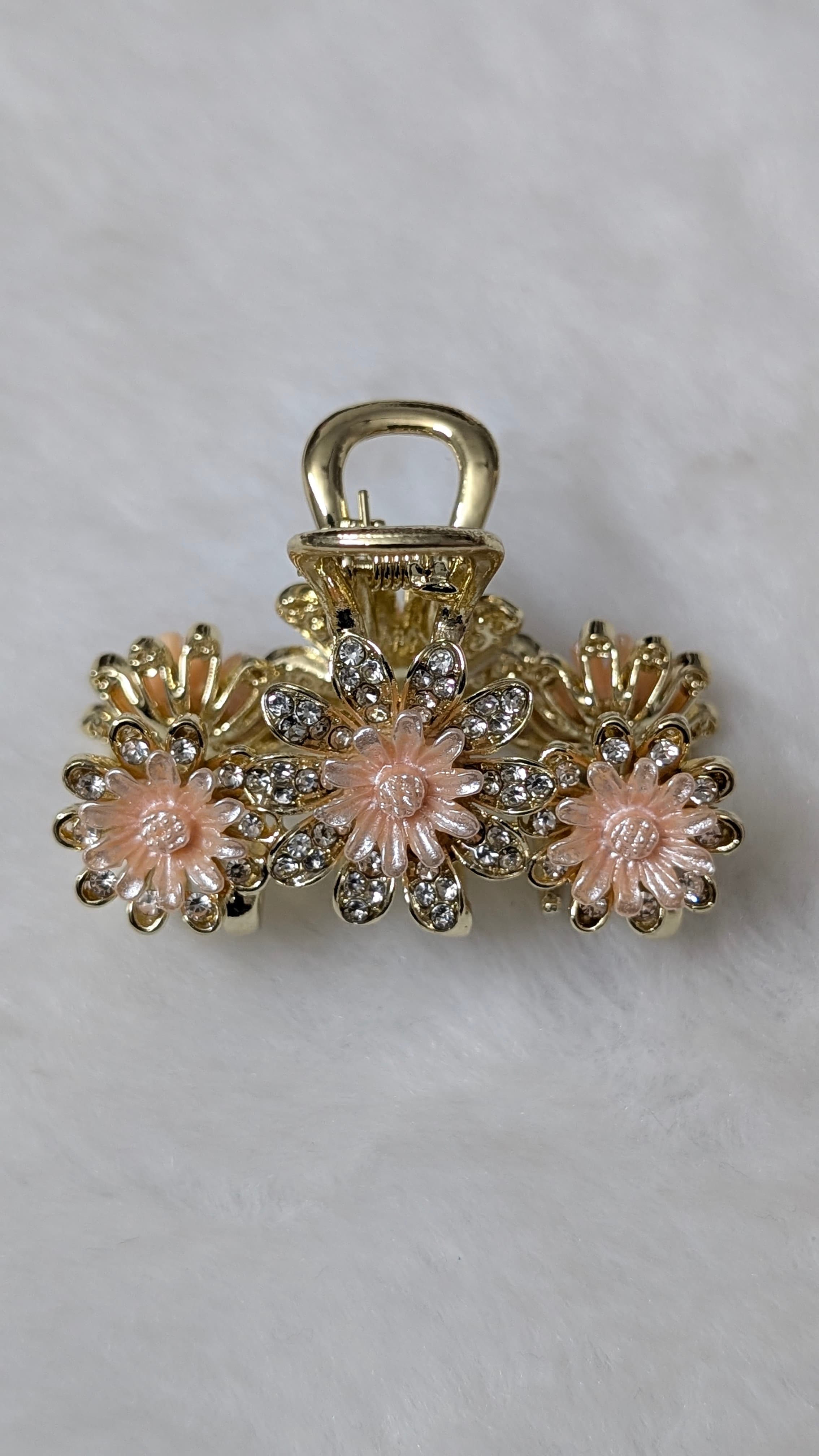 Floral Rose with Crystal Studs Catcher Clip, photo 1 of 2